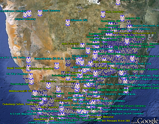 Oorsig van Suid-Afrikaanse begraafplase op Google Earth