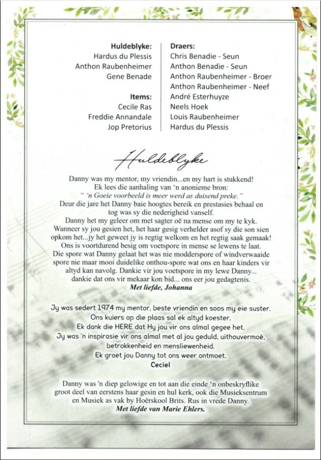 Search Funeral Programs Begrafnisbriewe Search Funeral Programs Begrafnisbriewe