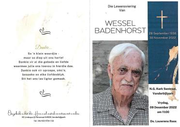 BADENHORST-Wessel-Johannes-Hendrik-Nn-Wessel.Wes-1936-2022-M