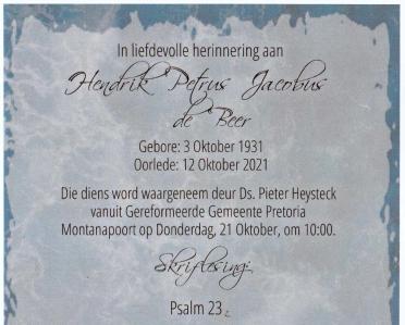 BEER-DE-Hendrik-Petrus-Jacobus-Nn-Hennie-1931-2021-M_2