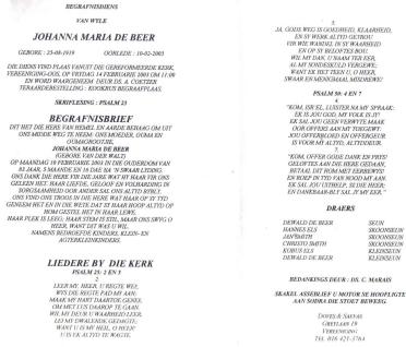 BEER-DE-Johanna-Maria-nee-VanDerWalt-1919-2003-F