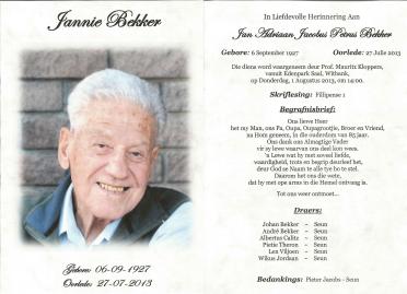 BEKKER-Jan-Adriaan-Jacobus-Petrus-Nn-Jannie.Jan-1927-2013-M