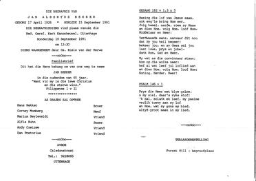 BEKKER-Jan-Albertus-1926-1991-M