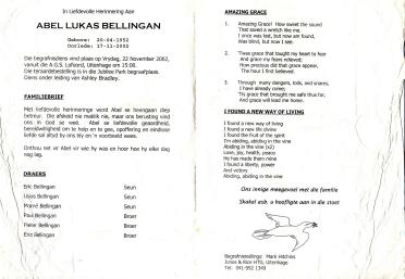 BELLINGAN-Abel-Lukas-Nn-Abel-1952-2002-M