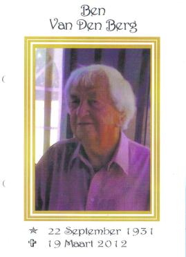 BERG-VAN-DEN-Ben-1931-2012-M