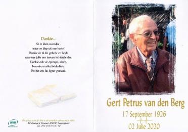 BERG-VAN-DEN-Gert-Petrus-1926-2020-M