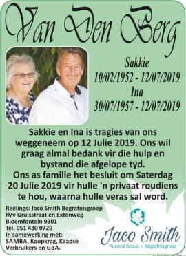 BERG-VAN-DEN-Ina-1957-2019-F