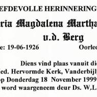 BERG-VAN-DEN-Maria-Magdalena-Martha-Elizabeth-1926-1999-F_99