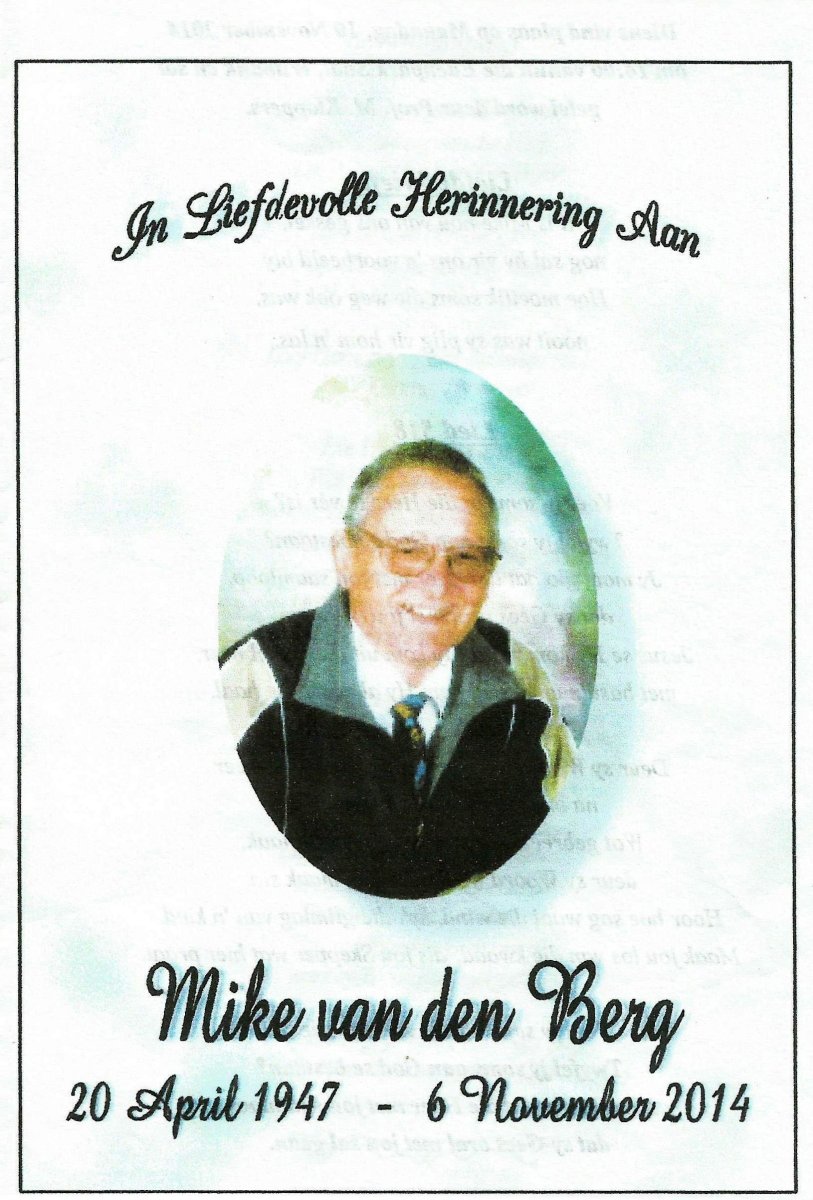 BERG-VAN-DEN-Mike-1947-2014-M-1