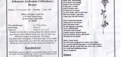 BESTER-Johannes-Jochemus-Gildenhuys-1930-2009-M