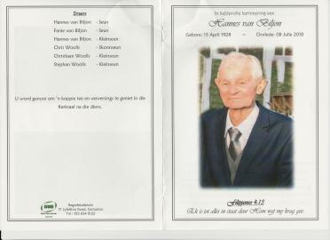 BILJON-VAN-Hannes-1928-2018-M