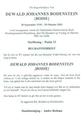 BODENSTEIN-Dewald-Johannes-1918-2003-M