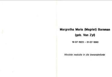 BORNMAN-Margretha-Maria-nee-VanZyl-1923-1990-F