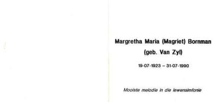 BORNMAN-Margretha-Maria-nee-VanZyl-1923-1990