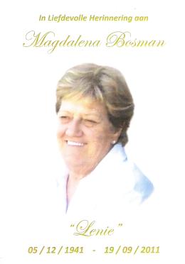 BOSMAN-Magdalena-Nn-Lenie-1941-2011-F