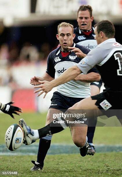 DURBAN, SOUTH AFRICA - MAY 7: (TOUCHLINE IMAGES ARE AVAILABLE TO CLIENTS IN THE UK, USA AND AUSTRALIA ONLY)  Ettienne Botha in action during the Super 12 match between the Sharks and the Bulls at ABSA Stadium on May 7, 2005 in Durban, South Africa. (Photo by Touchline/Getty Images)
