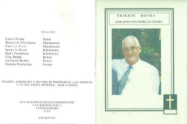 BOTHA-Frikkie-1930-2002-M
