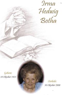 BOTHA-Irma-Hedwig-1923-2008-F