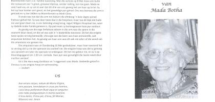 BOTHA-Magdalena-Roux-Nn-Mada-nee-Schulenburg-1927-2013-F