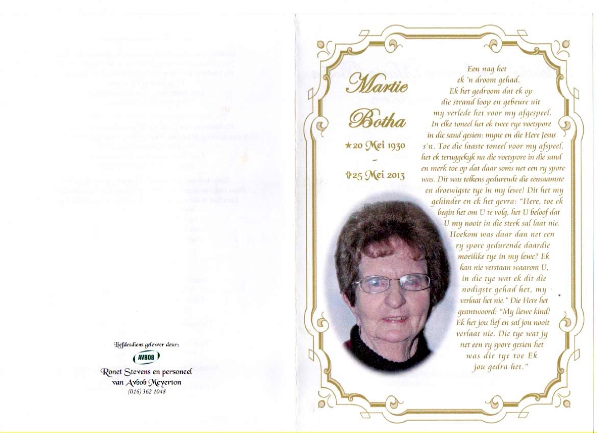 BOTHA-Martha-Catharina-Maria-Nn-Martie-1930-2013-F-1