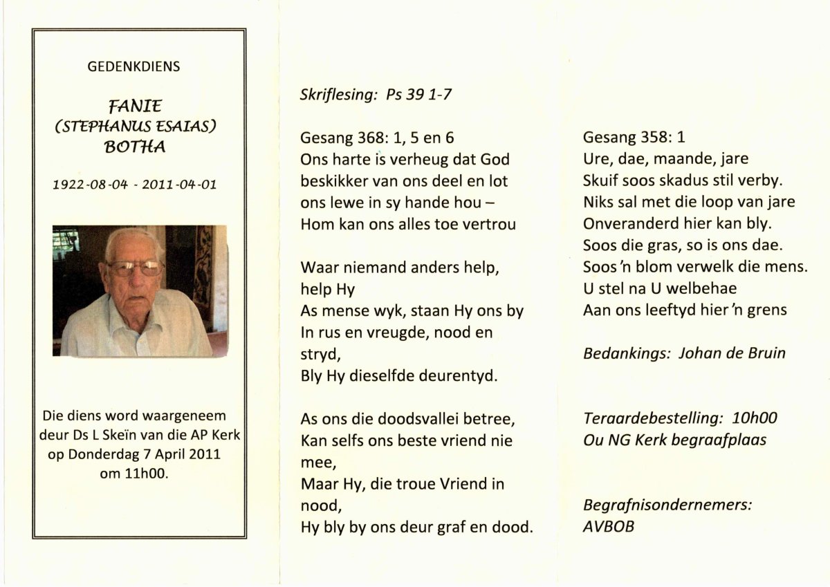 BOTHA-Stephanus-Esaias-Nn-Fanie-1922-2001-M-01