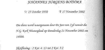 BOTHMA-Johannes-Jurgens-Nn-Johan-1950-2002