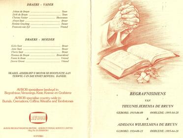 BRUYN-DE-Theunis-Jeremia-1915-1995-M---BRUYN-DE-Adriana-Wilhelmina-nee-Smit-1924-1995-F