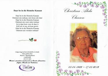 CLASSEN-Christina-Alida-X-Coetzee-XX-Bruyns-1922-2012-F