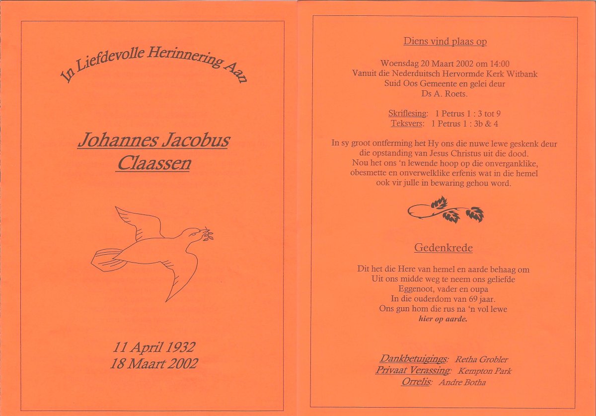 CLASSEN-Johannes-Jacobus-1932-2002-M-1