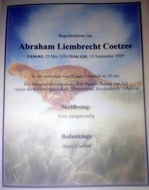 COETZEE-Abraham-Liembrecht-1936-2009-M