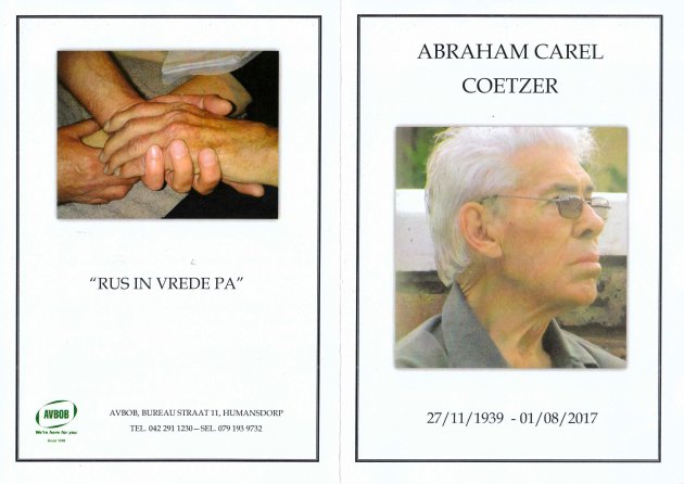 COETZER-Abraham-Carel-Nn-Abie.Yster.Aab.Aaron-1939-2017-M_5
