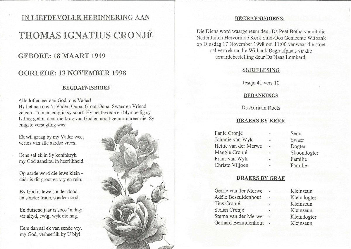 CRONJÉ-Thomas-Ignatius-1919-1998-M-1
