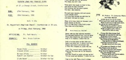 DICKS-Cherith-Lenox-Roy-Nn-Tokkie-1948-1992-M