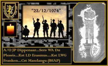 DIPPENAAR-J-P-1928-1974-AO-M---PLESSIS-DU-W-A-1952-1974-Sers-M---ERASMUS-L-D-1956-1974-Kst-M---FRANKEN-L-W-G-1956-1974-Kst-M---MANDANGA-0000-1974-Cst-M