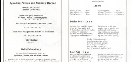 DREYER-Ignatius-Petrus-VanNiekerk-1916-2002