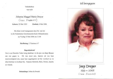 DREYER-Johanna-Maggel-Maria-Nn-Joey-nee-Human-1933-2006-F