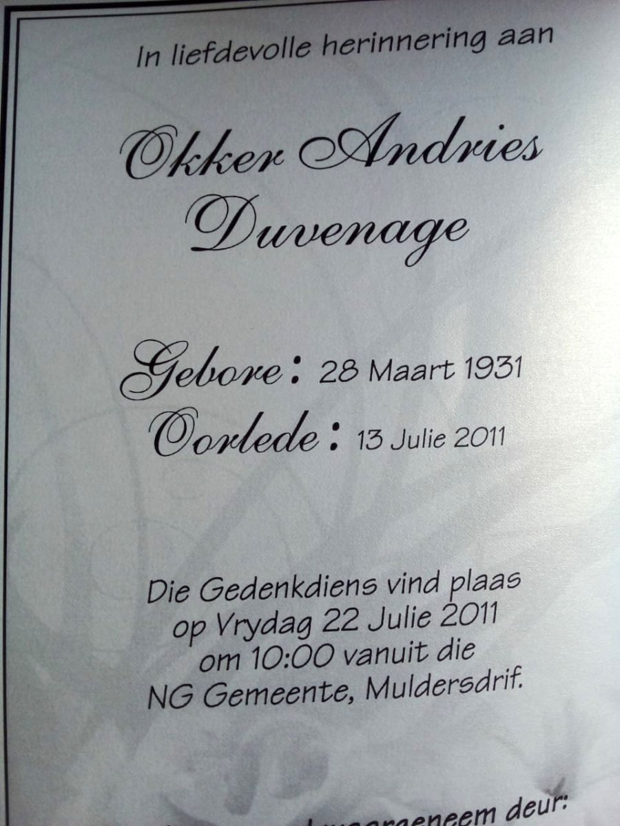 DUVENAGE-Okker-Andries-1931-2011-M_1