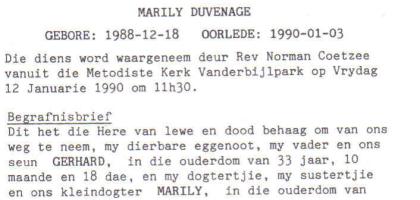 DUVENHAGE-Marily-1988-1990-F