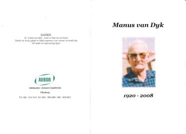 DYK-VAN-Hermanus-Johannes-Nn-Manus-1920-2008-M