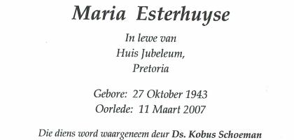 ESTERHUYSE-Maria-1943-2007