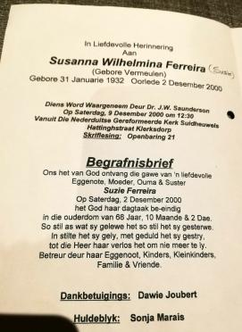FERREIRA-Susanna-Wilhelmina-Nn-Suzie-nee-Vermeulen-1932-2000-F