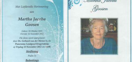 GOOSEN-Martha-Jacoba-1933-2012