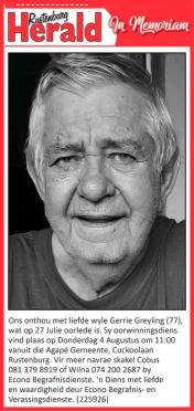 GREYLING-Gerrie-1945-2022-M