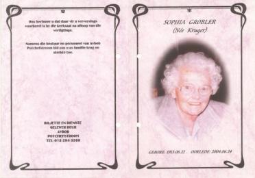 GROBLER-Sophia-nee-Kruger-1913-2004-F