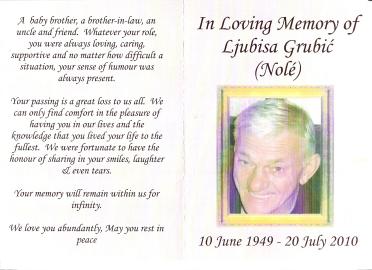 GRUBIĆ-Ljubisa-Nn-Nolé-1949-2010-M