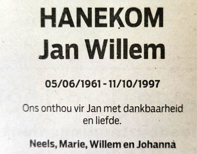 HANEKOM-Jan-Willem-Nn-Jan-1961-1997-M_1