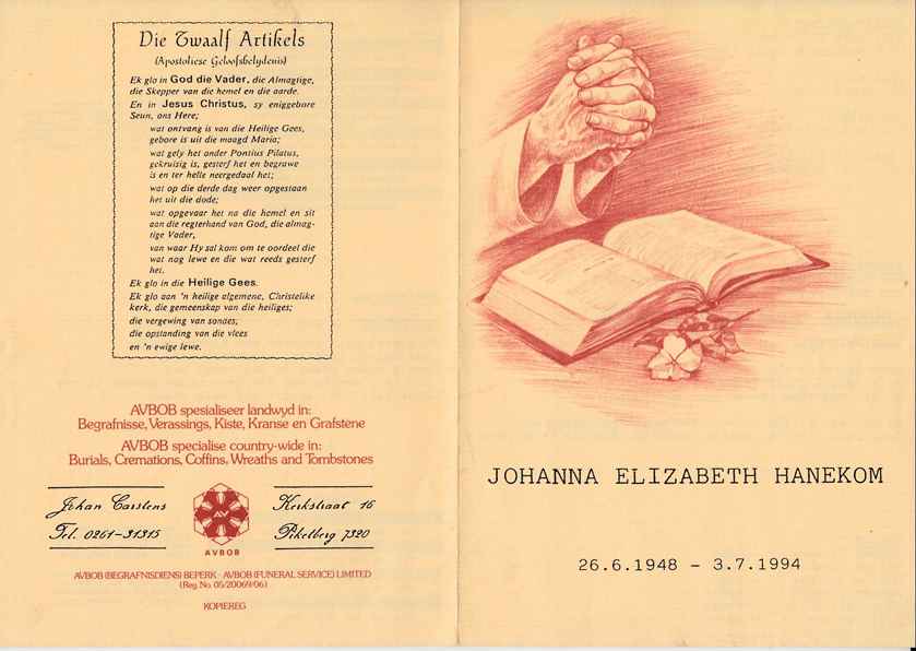 HANEKOM-Johanna-Elizabeth-nee-VanDyk-1948-1994-F_1