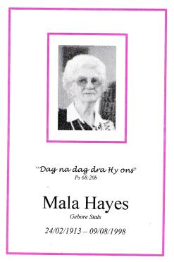 HAYES-Maria-Magdalena-nee-Stals-1913-1998-F
