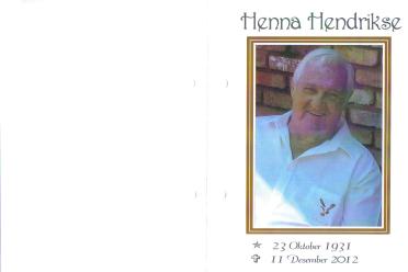 HENDRIKSE-Surnames-Vanne