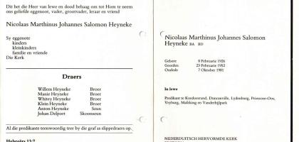 HEYNEKE-Nicolaas-Marthinus-Johannes-Salomon-1926-1981